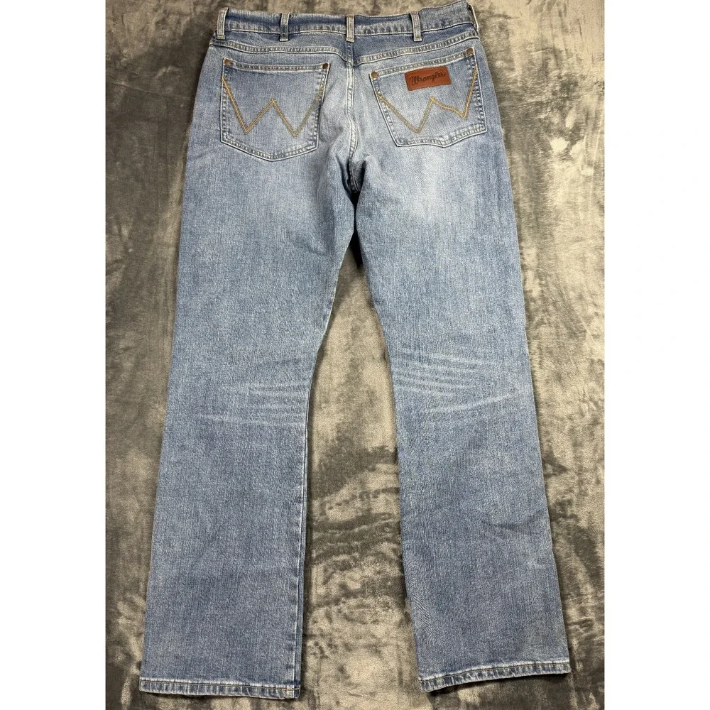 Wrangler Retro Slim Boot Jeans 33x32 Western Cowboy Light Wash